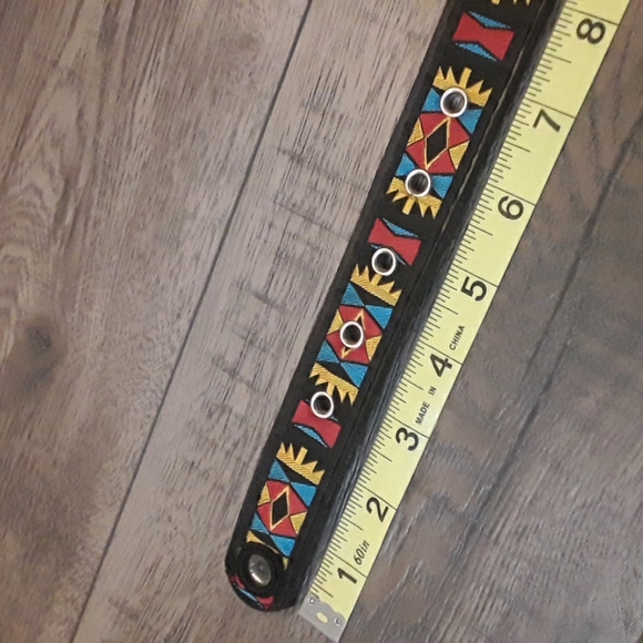 Patterned Multicolored Belt with round mirrors M/L - Picture 6 of 8